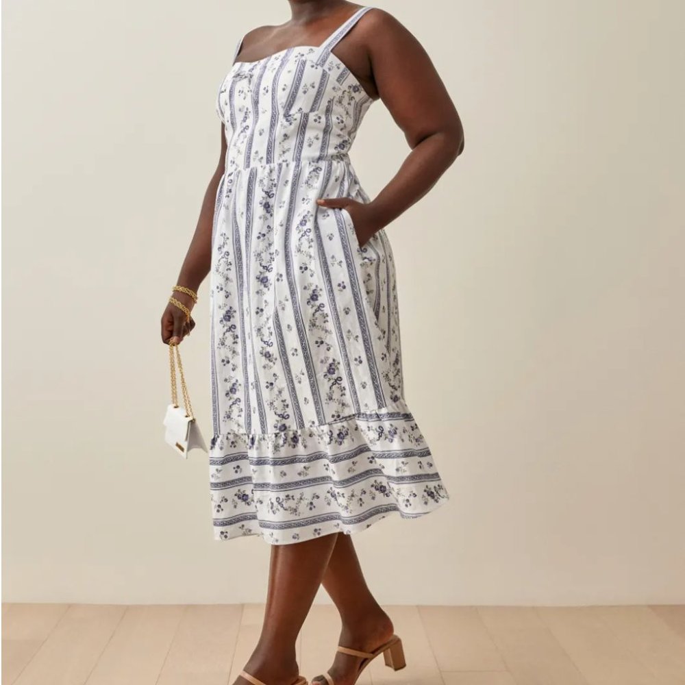 Reformation Maegan Linen Dress Es